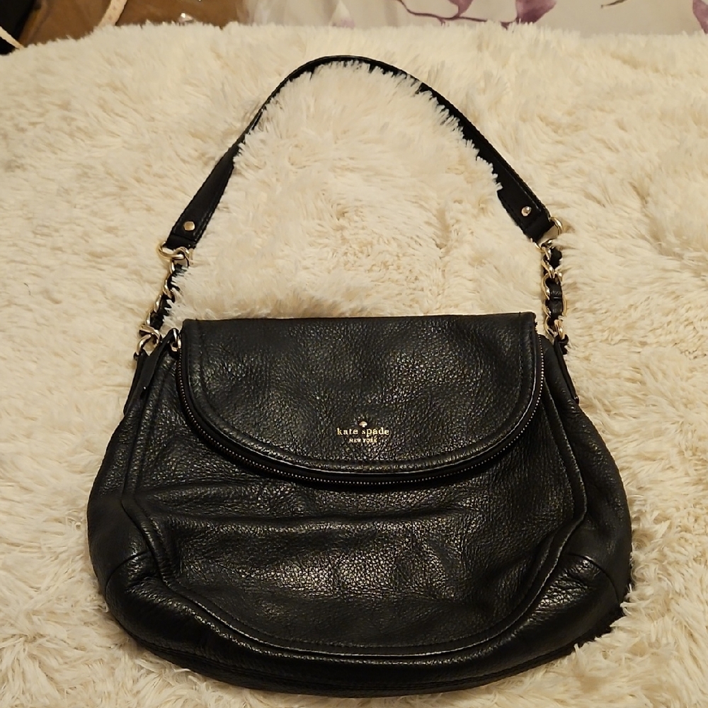 Kate Spade Black Pebbled Leather Shoulder Bag
